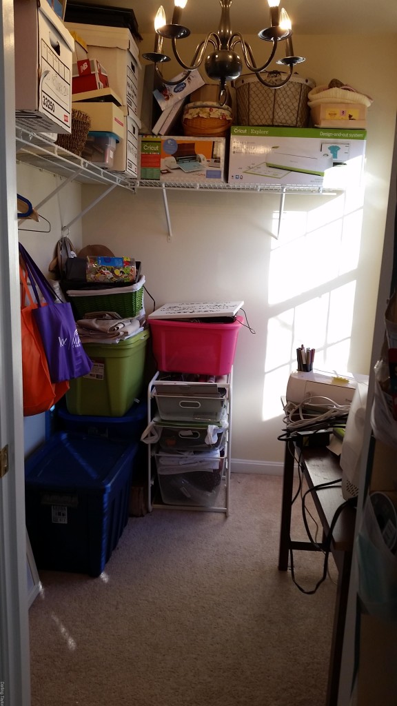 turn a closet into a craft room before picture