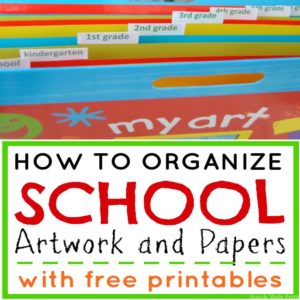 if you want to keep some of your children's artwork or other school paper items without a mess, then this organizing system is for you!