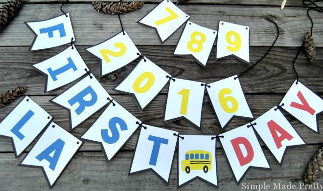 This Free Printable First Day and Last Day of School Bunting includes extra flags so you can take "FIRST DAY" and "LAST DAY" pictures with extra years!
