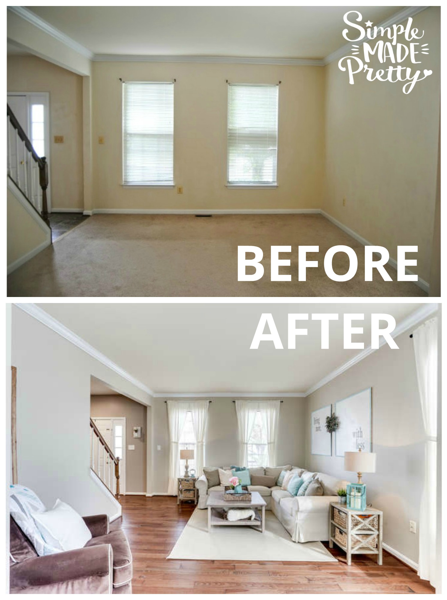Living Room Before & After LOGO - Simple Made Pretty